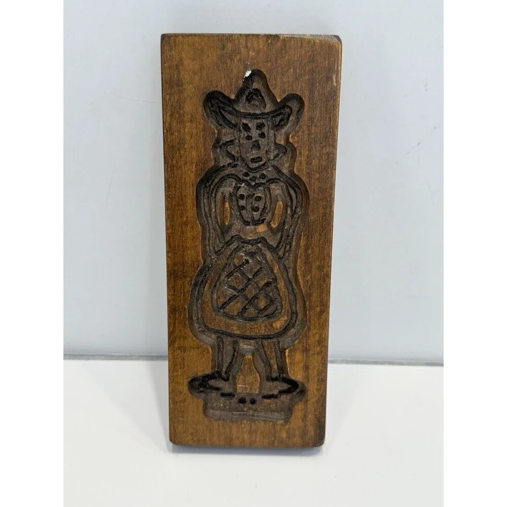 Antique German Dutch Carved Wood Springerle Cookie Mold Vintage Kitchen 3